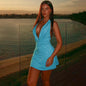 Sexy Summer Sleeveless Mini Dresses Fashion Women Deep 2025