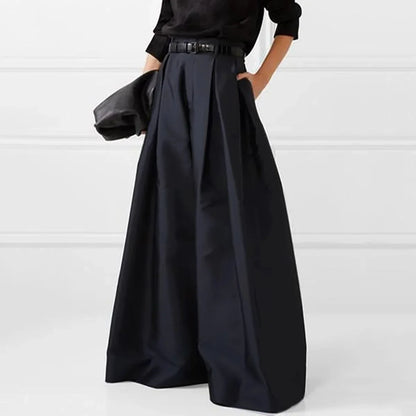 Female Stylish Solid Color Oversize Pants 2025 New Wide Leg Casual Trousers No Belt