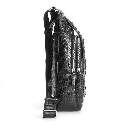 2025 Premium  Genuine Crocodile skin Leather Men's Wallet & Shoulder Bag Set