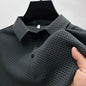 2024 Summer New Men's Short Sleeve T-shirt Cool and Breathable Polo Shirt Business Casual Sweat-absorbing Tops