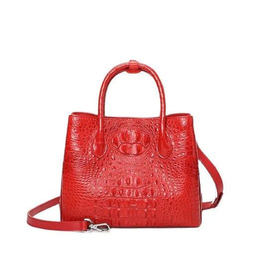 2025 Women Handbags Crocodile Skin Casual Zipper Tote Purse Large Capacity Real Leather Bags
