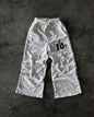 American Letter Patch Retro Double Layer Design Y2K Baggy Sweatpants