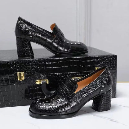 2025 New Arrival Fashion Crocodile Belly skin causal shoes women, Genuine leather