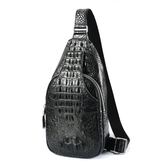 2025 Premium  Genuine Crocodile skin Leather Men's Wallet & Shoulder Bag Set
