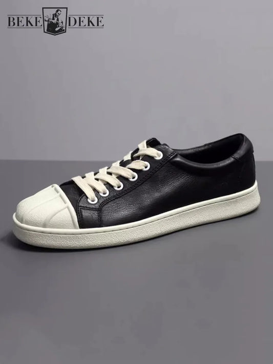 High Street Men Genuine Leather Handmade Vintage Flat Fashion Shoes