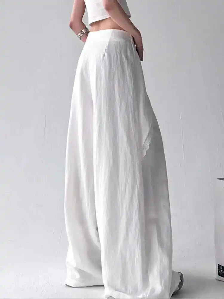 Elegant Loose Trousers False 2 Pcs for 2025