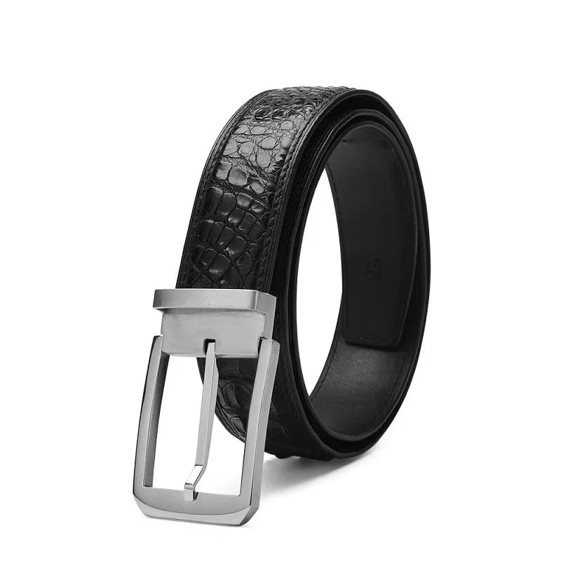 2025 Fashion Natural Crocodile Skin Belt Men
