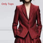 Women’s New Vintage Blazer Set Striped Trousers + Jacket Suit