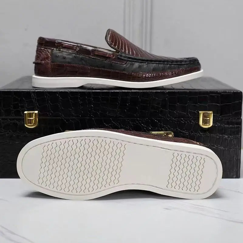 2025 New Arrival Fashion Crocodile Skin Causal Shoes Men