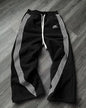American Letter Patch Retro Double Layer Design Y2K Baggy Sweatpants