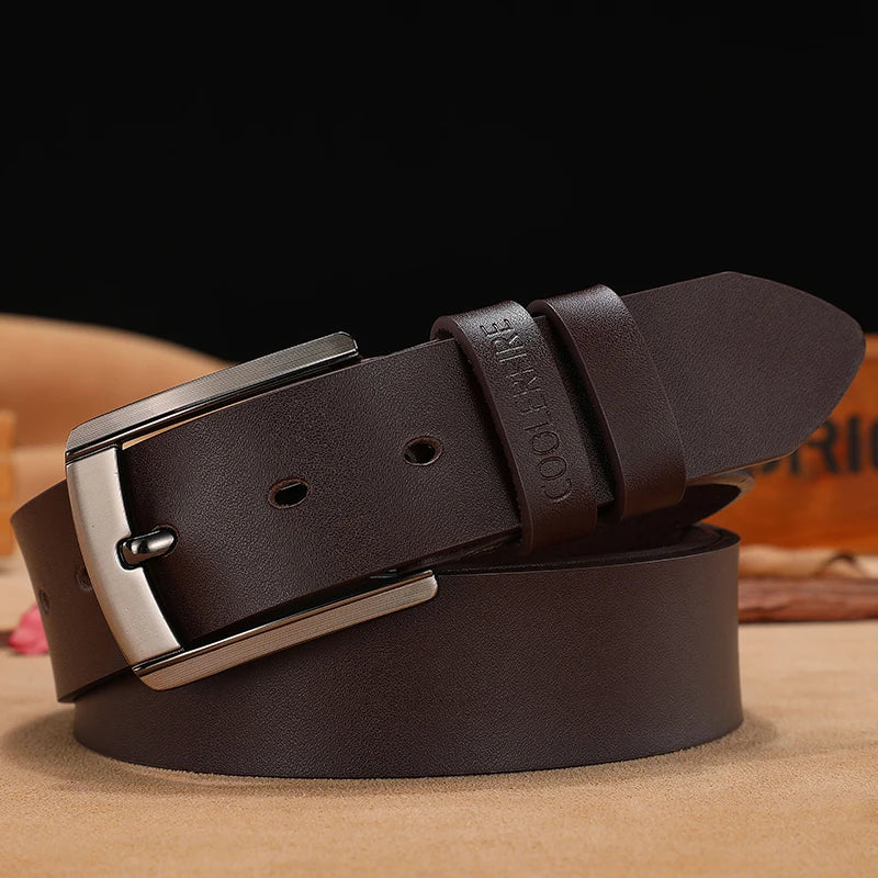 Men's High Quality Genuine Leather Belt Luxury Designer Belts Cowskin Fashion Strap Jeans