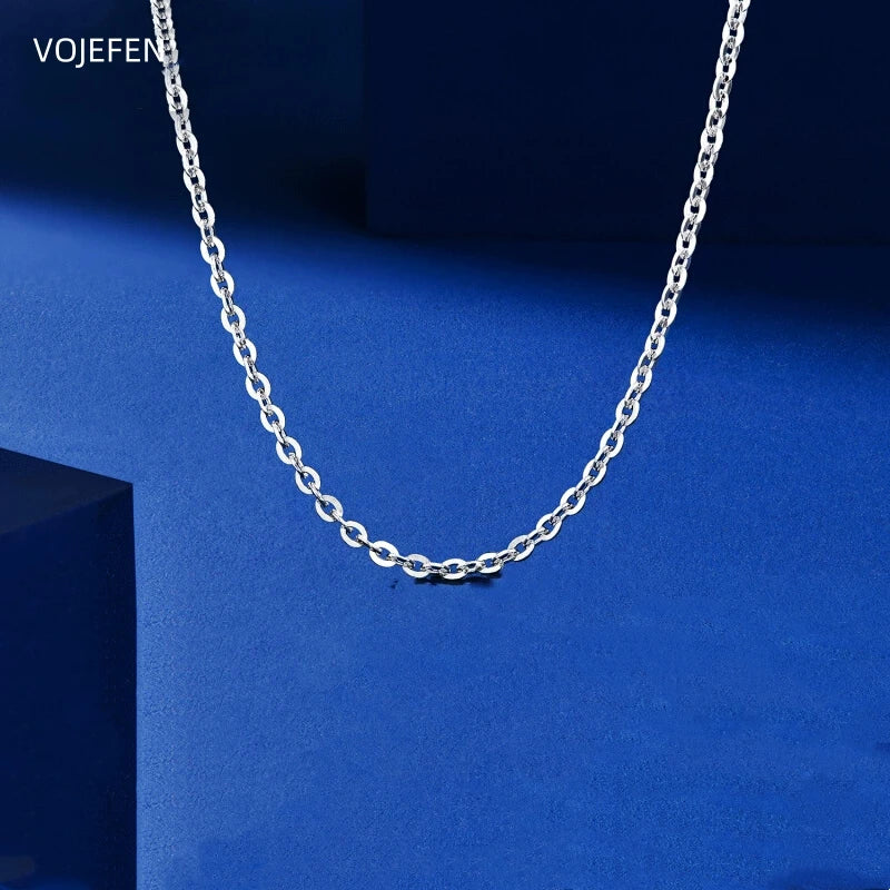 New  Pt950 Gold O Chains Necklace Jewelry Platinum Solid Gold Women