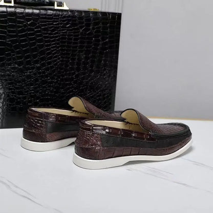2025 New Arrival Fashion Crocodile Skin Causal Shoes Men