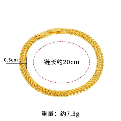 Luxury 24K 9999 Pure Gold real gold Snake Bone Bracelet Men's and Women's Watch Buckle Chain