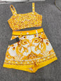 Luxury Summer Two-Piece Set Elegant Geometric Print Outfit