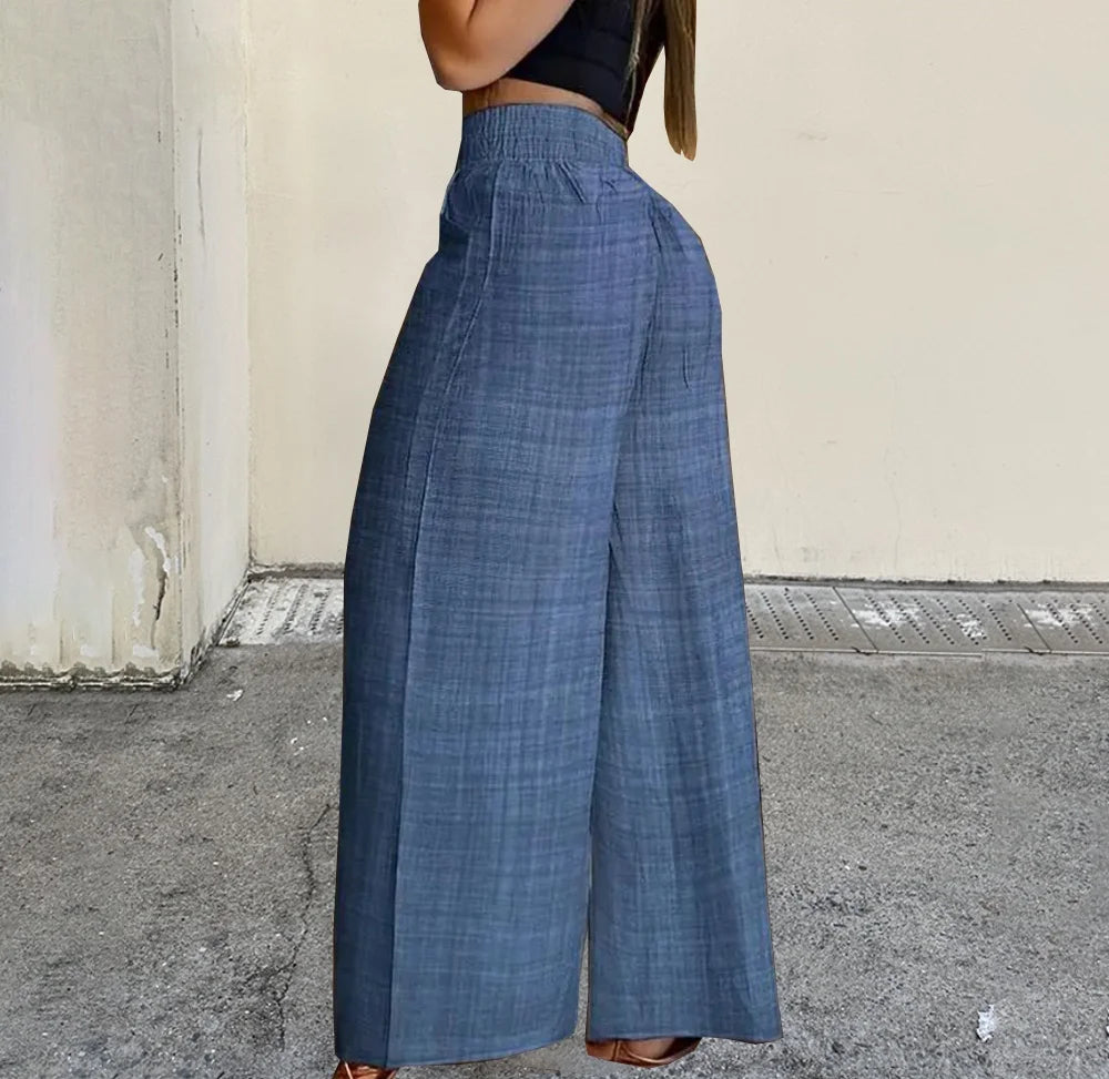 Casual Women’s High Waist Wide Leg Pants Summer Fashion
