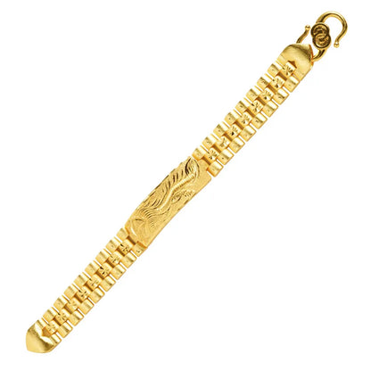 Exquisite Luxury 24K 9999 Pure Gold real gold Men's Dragon Bracelet Men's Boss Chain Aggressive Vintage