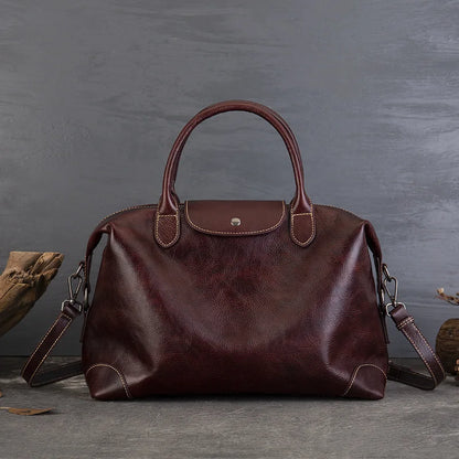 2025 New Retro Genuine Leather Women's Bag Large Capacity Tote Bag