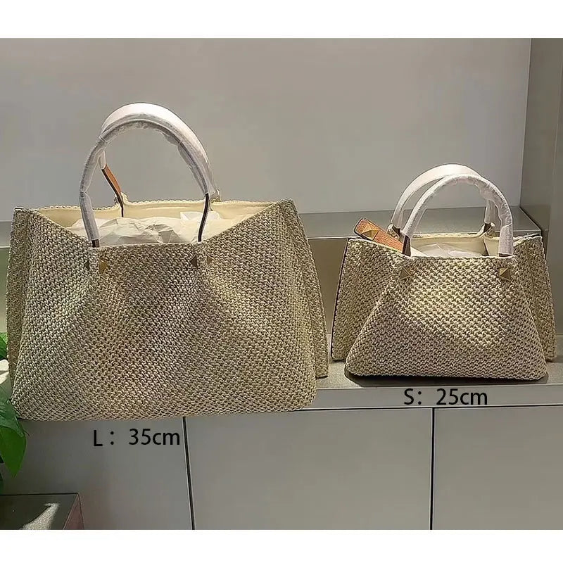 Embroidered Beach Bag High Quality Woven Fashion Large Capacity Tote Bag 2025