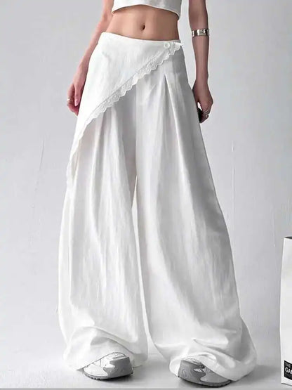 Elegant Loose Trousers False 2 Pcs for 2025