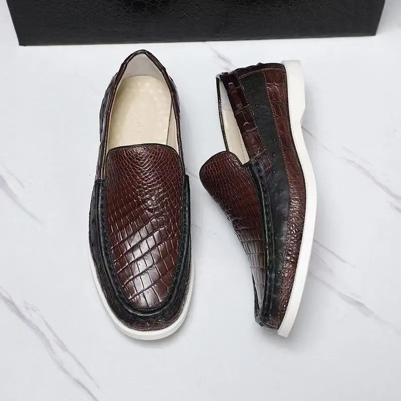 2025 New Arrival Fashion Crocodile Skin Causal Shoes Men