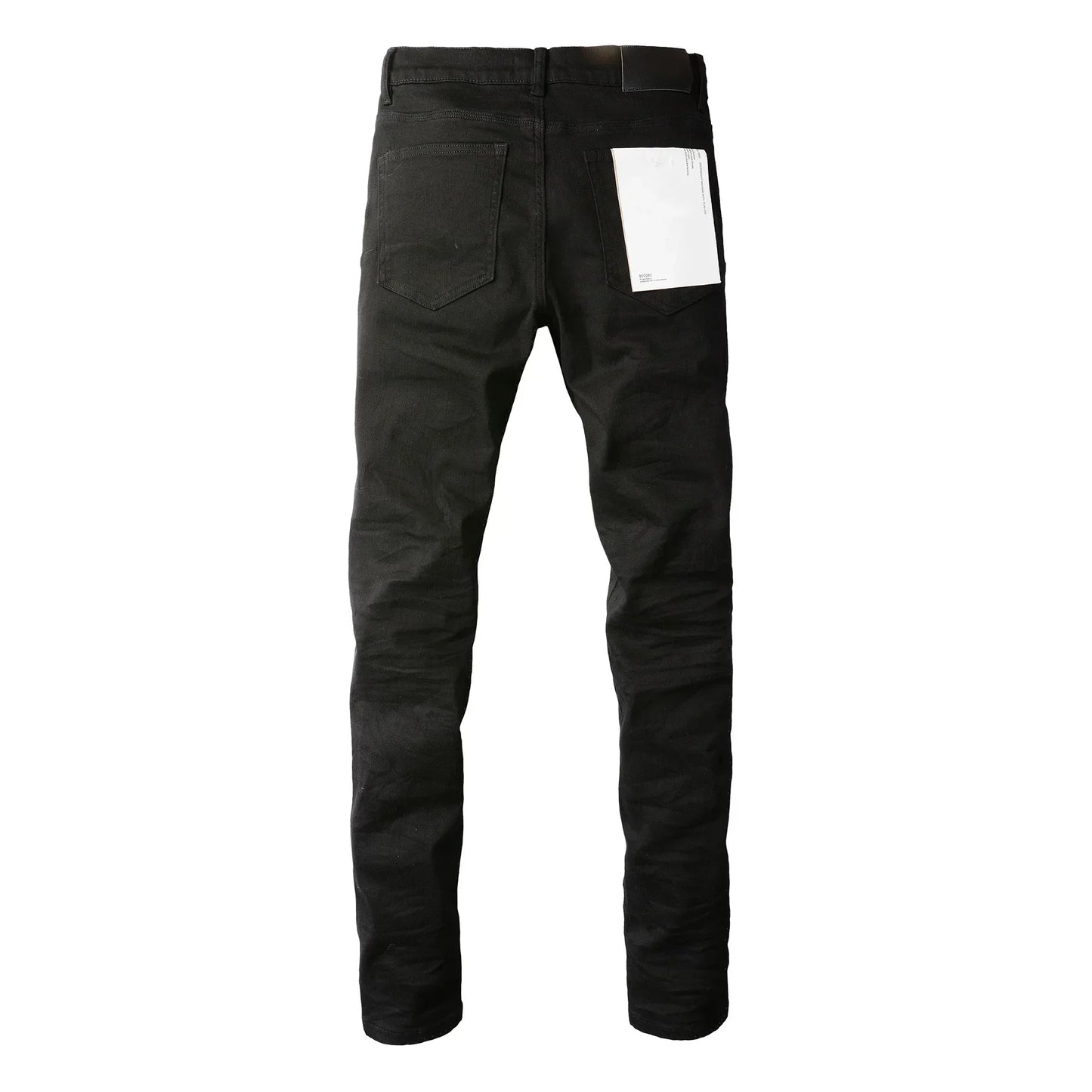 Men's Luxury Distressed Black Streetwear High Stretch Skinny Button Fly Ripped Jean Pants