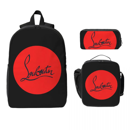 Christian Louboutin-inspired 3-piece Insulated school bag set 3ps