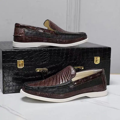 2025 New Arrival Fashion Crocodile Skin Causal Shoes Men