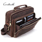 Crazy Horse Leather Men Messenger Bag Vintage Large Capacity