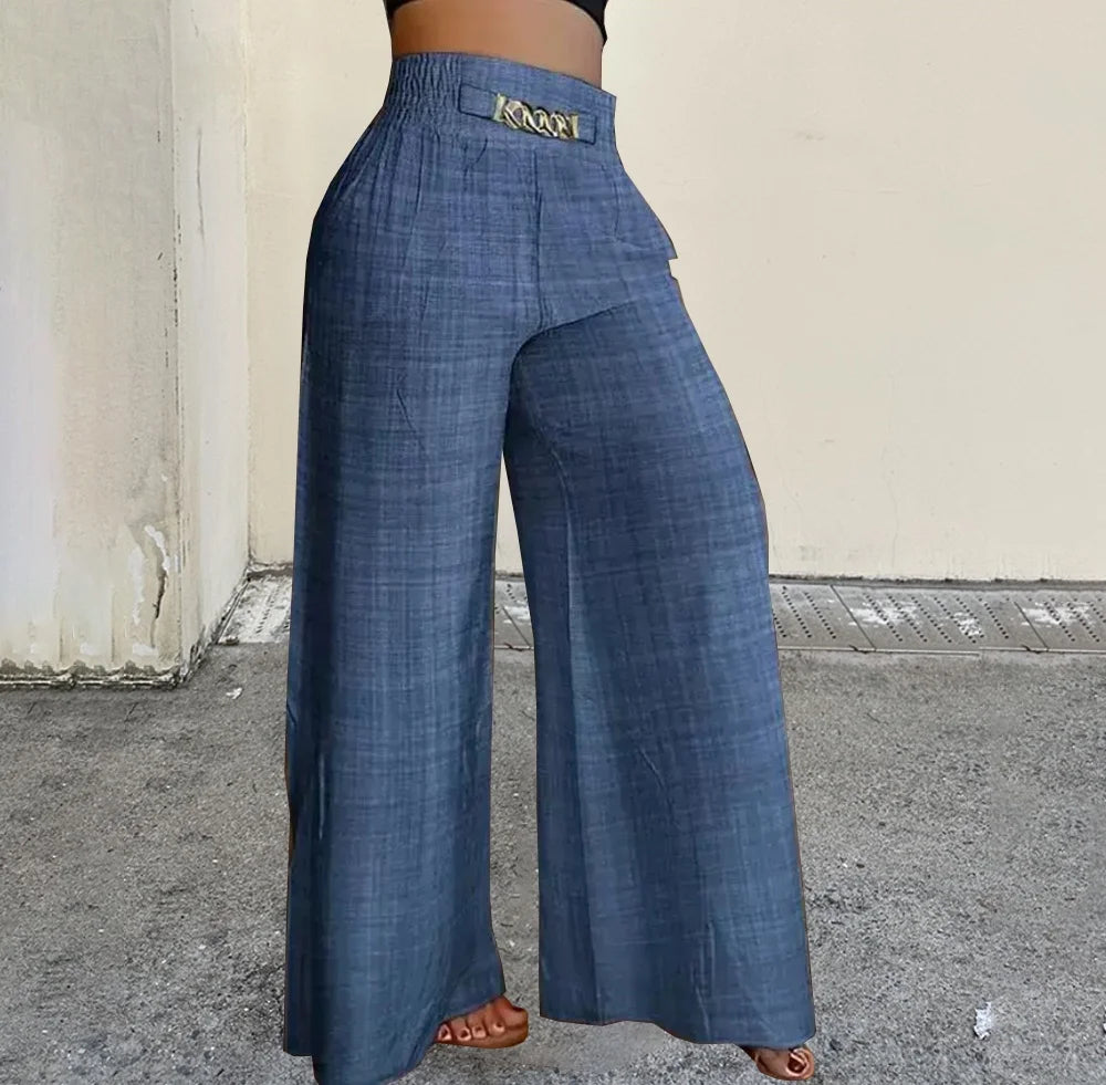 Casual Women’s High Waist Wide Leg Pants Summer Fashion