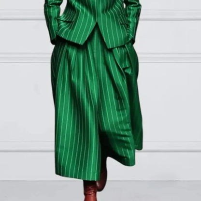 Women’s New Vintage Blazer Set Striped Trousers + Jacket Suit