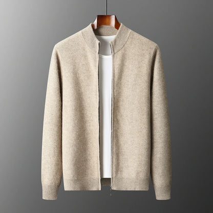 100% Merino Wool Men's Warm Sweater Mock Collar