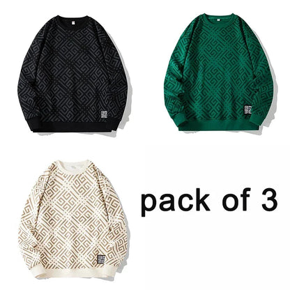 Printed Sweatshirt Men Plus Size Pullovers Oversized Sweater 7XL 8XL Man Tops Clothing