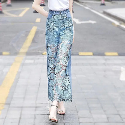 Elegant Hollow Out Summer Lace Pants Fashion 2025