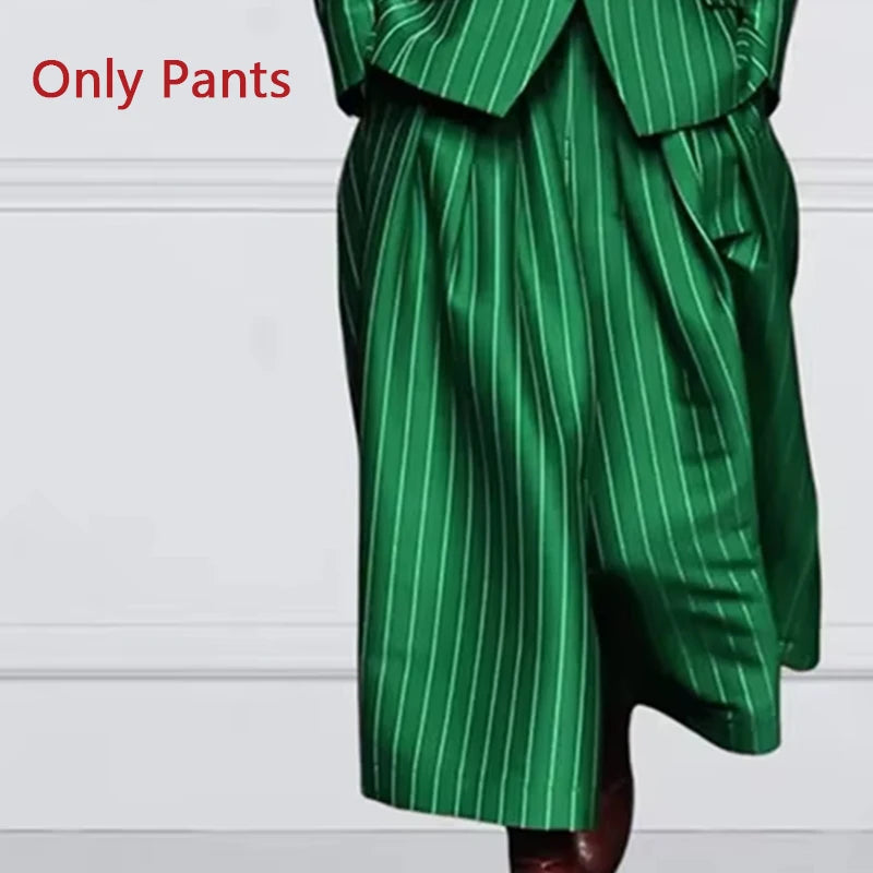 Women’s New Vintage Blazer Set Striped Trousers + Jacket Suit