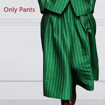 Women’s New Vintage Blazer Set Striped Trousers + Jacket Suit
