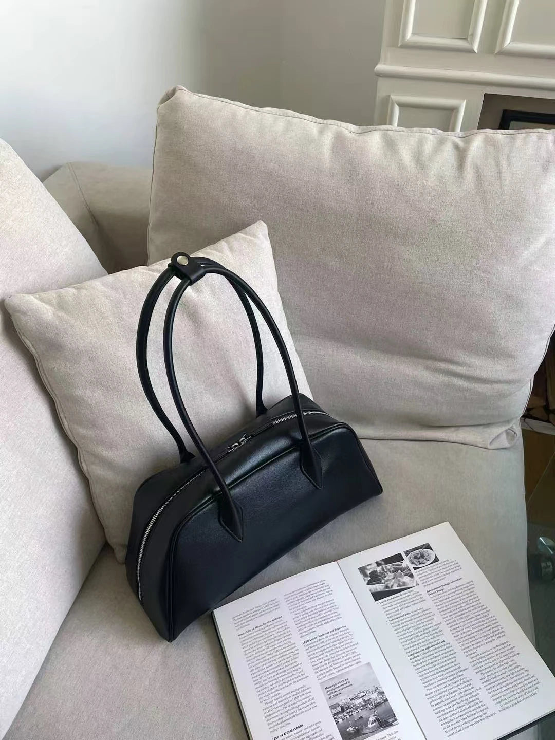 Genuine Leather Women's Bag Lazy Matte Suede Tote