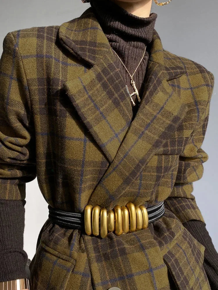 2025 New Urban Lady Classic Retro Plaid Woolen Jacket
