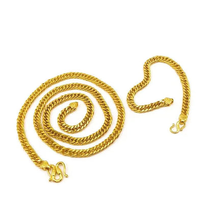 Luxury 24K 9999 Pure Gold real gold Men's & Women's Buckle Bracelet Boss Necklace