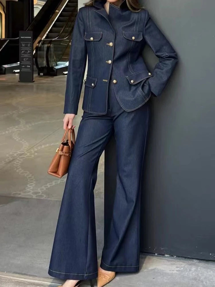 Fashion Casual Women's Suit Spring New Temperament Single-breasted Two-Piece Suit