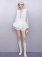 2025 Autumn New Women's Set Loose 3D Lace Hem Top Two Piece Fashion Elegant