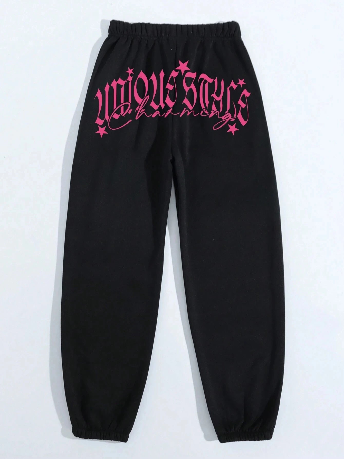 Pink Letter Printing Women's Autumn Casual Loose Pants
