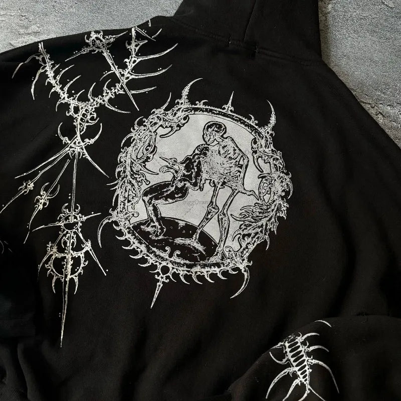Y2K Harajuku Retro Hoodie for Unisex American Street Hip-hop