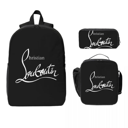 Christian Louboutin-inspired 3-piece Insulated school bag set 3ps