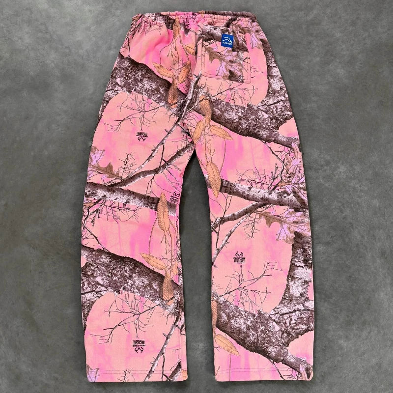 Y2K Trendy Camo Unisex Pants Gothic Retro Branch Camouflage Streetwear