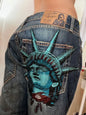 Vintage Statue of Liberty Diamonds Harajuku Y2K Jeans