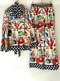 Retro Designer Printed Long-Sleeved Shirt 2025 Autumn Women's Two-Piece Fashion Suit