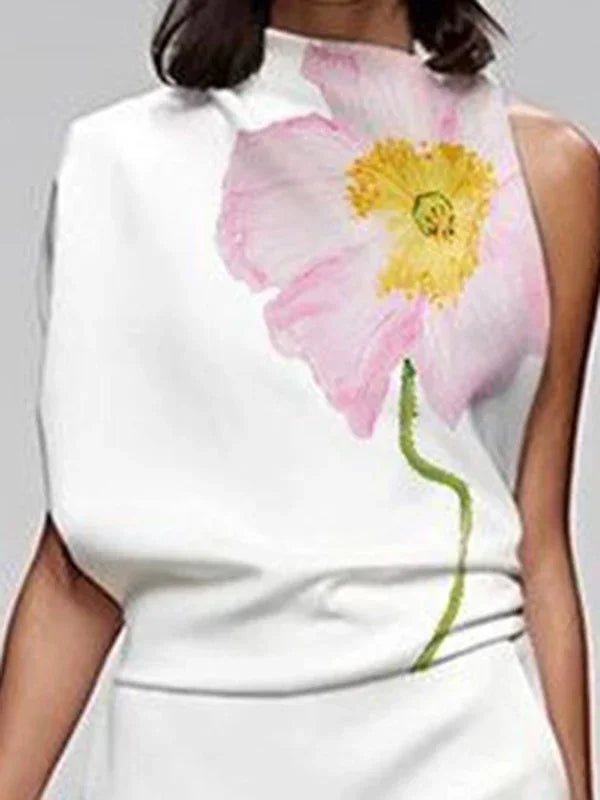 Women's Fashion Floral Printed Sleeveless Vest Tops & Loose Straight Leg Pants 2025 New