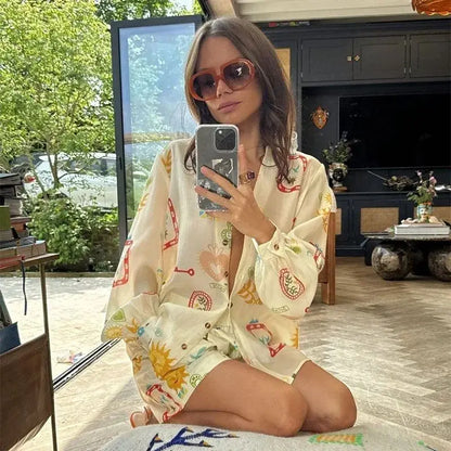 Elegant Floral Two-Piece Set Fashion Casual Holiday Outfits