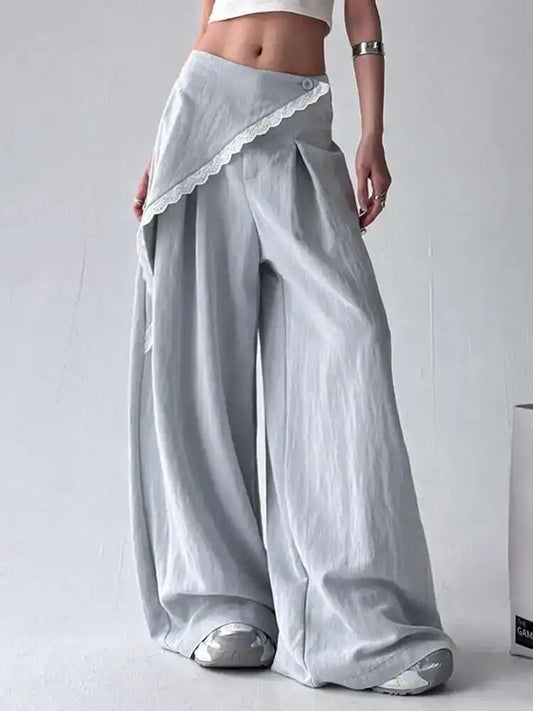 Elegant Loose Trousers False 2 Pcs for 2025